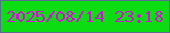 文字の大きさ：1、枠の色：5c6b95、背景の色：0cdd12、文字の色：e008e2 無料ブログパーツのブログ時計
