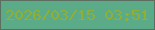 文字の大きさ：2、枠の色：5c6e60、背景の色：5bab89、文字の色：92af35 無料ブログパーツのブログ時計