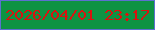 文字の大きさ：2、枠の色：5c70d0、背景の色：0e9343、文字の色：da1210 無料ブログパーツのブログ時計