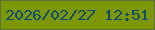 文字の大きさ：1、枠の色：5c713e、背景の色：7d9700、文字の色：0c4c6c 無料ブログパーツのブログ時計