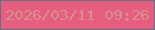 文字の大きさ：4、枠の色：5c7383、背景の色：e65d80、文字の色：d2938f 無料ブログパーツのブログ時計