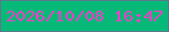 文字の大きさ：3、枠の色：5c788c、背景の色：07b978、文字の色：f23ec9 無料ブログパーツのブログ時計
