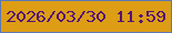 文字の大きさ：5、枠の色：5c78b3、背景の色：dd9d15、文字の色：531475 無料ブログパーツのブログ時計