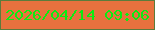 文字の大きさ：2、枠の色：5c7b3b、背景の色：e8713e、文字の色：0cec12 無料ブログパーツのブログ時計