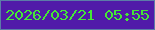 文字の大きさ：4、枠の色：5c7ca8、背景の色：511aa9、文字の色：45e836 無料ブログパーツのブログ時計