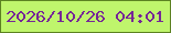 文字の大きさ：5、枠の色：5c8222、背景の色：bff56c、文字の色：762797 無料ブログパーツのブログ時計