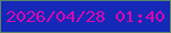 文字の大きさ：1、枠の色：5c846c、背景の色：1429b7、文字の色：d509b0 無料ブログパーツのブログ時計