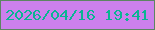 文字の大きさ：1、枠の色：5c8562、背景の色：cc80ed、文字の色：09b592 無料ブログパーツのブログ時計