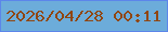文字の大きさ：1、枠の色：5c86ea、背景の色：6cacda、文字の色：904611 無料ブログパーツのブログ時計