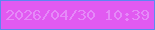 文字の大きさ：3、枠の色：5c87f2、背景の色：e15af1、文字の色：e589f8 無料ブログパーツのブログ時計