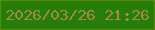 文字の大きさ：3、枠の色：5c8c07、背景の色：267d0a、文字の色：9e8d41 無料ブログパーツのブログ時計