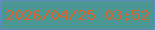 文字の大きさ：4、枠の色：5c8cc2、背景の色：4c9693、文字の色：d2652c 無料ブログパーツのブログ時計