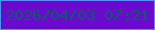 文字の大きさ：1、枠の色：5c8cf7、背景の色：6b0acf、文字の色：0b5c68 無料ブログパーツのブログ時計