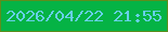 文字の大きさ：5、枠の色：5c8e1d、背景の色：05b345、文字の色：67d0e9 無料ブログパーツのブログ時計