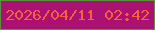 文字の大きさ：5、枠の色：5c8e40、背景の色：aa1271、文字の色：fa5e40 無料ブログパーツのブログ時計