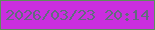 文字の大きさ：2、枠の色：5c8f5b、背景の色：ca2edf、文字の色：626b7e 無料ブログパーツのブログ時計
