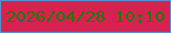 文字の大きさ：5、枠の色：5c8fc8、背景の色：d62251、文字の色：177c08 無料ブログパーツのブログ時計