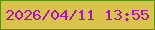 文字の大きさ：4、枠の色：5c900d、背景の色：dac34a、文字の色：ac10c2 無料ブログパーツのブログ時計