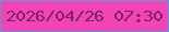 文字の大きさ：2、枠の色：5c99d2、背景の色：f344b6、文字の色：7f206c 無料ブログパーツのブログ時計
