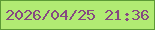 文字の大きさ：2、枠の色：5c9a35、背景の色：b1eb73、文字の色：864a81 無料ブログパーツのブログ時計