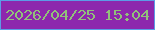 文字の大きさ：2、枠の色：5c9be6、背景の色：8d27ad、文字の色：91c17a 無料ブログパーツのブログ時計