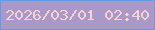 文字の大きさ：3、枠の色：5c9ce9、背景の色：a999c8、文字の色：f6d3d1 無料ブログパーツのブログ時計
