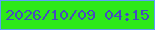 文字の大きさ：4、枠の色：5c9ff9、背景の色：2de919、文字の色：464ac0 無料ブログパーツのブログ時計