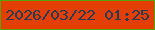 文字の大きさ：2、枠の色：5ca109、背景の色：e33f04、文字の色：283b50 無料ブログパーツのブログ時計