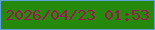 文字の大きさ：2、枠の色：5ca1d8、背景の色：25890b、文字の色：9b1a4e 無料ブログパーツのブログ時計