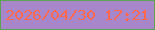 文字の大きさ：4、枠の色：5ca453、背景の色：a886ca、文字の色：fd6850 無料ブログパーツのブログ時計