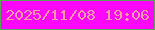 文字の大きさ：1、枠の色：5ca456、背景の色：ff06ff、文字の色：f99ba6 無料ブログパーツのブログ時計