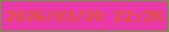 文字の大きさ：2、枠の色：5ca532、背景の色：ea39a9、文字の色：d75e0e 無料ブログパーツのブログ時計