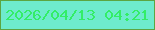 文字の大きさ：1、枠の色：5ca542、背景の色：6eebcd、文字の色：33ed67 無料ブログパーツのブログ時計