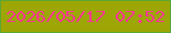 文字の大きさ：5、枠の色：5ca734、背景の色：9da604、文字の色：ff3693 無料ブログパーツのブログ時計