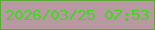 文字の大きさ：2、枠の色：5caa37、背景の色：b899a2、文字の色：3dd91d 無料ブログパーツのブログ時計