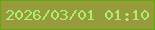 文字の大きさ：2、枠の色：5cab08、背景の色：989b3c、文字の色：abf06c 無料ブログパーツのブログ時計