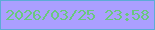 文字の大きさ：2、枠の色：5cabd7、背景の色：ab9fff、文字の色：6ac87e 無料ブログパーツのブログ時計