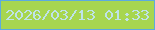 文字の大きさ：2、枠の色：5cabde、背景の色：a7d64f、文字の色：bfe3e9 無料ブログパーツのブログ時計