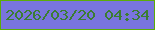 文字の大きさ：5、枠の色：5cac07、背景の色：7974de、文字の色：3b7d32 無料ブログパーツのブログ時計