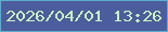 文字の大きさ：4、枠の色：5caecc、背景の色：4c5d9d、文字の色：caf1bf 無料ブログパーツのブログ時計