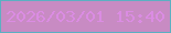 文字の大きさ：1、枠の色：5cafc2、背景の色：c88bc3、文字の色：db8ce3 無料ブログパーツのブログ時計