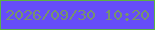 文字の大きさ：2、枠の色：5cb243、背景の色：664df9、文字の色：77936c 無料ブログパーツのブログ時計