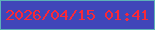 文字の大きさ：1、枠の色：5cb2b8、背景の色：4046b9、文字の色：fa2838 無料ブログパーツのブログ時計