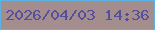 文字の大きさ：2、枠の色：5cb3e3、背景の色：a48e8d、文字の色：554f9e 無料ブログパーツのブログ時計