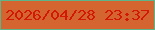 文字の大きさ：5、枠の色：5cb488、背景の色：d46531、文字の色：d31905 無料ブログパーツのブログ時計