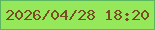 文字の大きさ：5、枠の色：5cb561、背景の色：96e85b、文字の色：7a4e25 無料ブログパーツのブログ時計