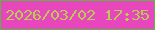 文字の大きさ：5、枠の色：5cb642、背景の色：e746bd、文字の色：b8cc53 無料ブログパーツのブログ時計