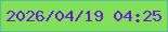 文字の大きさ：2、枠の色：5cb6a2、背景の色：81e156、文字の色：7016e1 無料ブログパーツのブログ時計