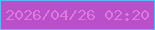 文字の大きさ：1、枠の色：5cb6fe、背景の色：ba4fc9、文字の色：db7ade 無料ブログパーツのブログ時計