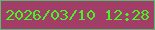 文字の大きさ：4、枠の色：5cb975、背景の色：a13d67、文字の色：47f227 無料ブログパーツのブログ時計